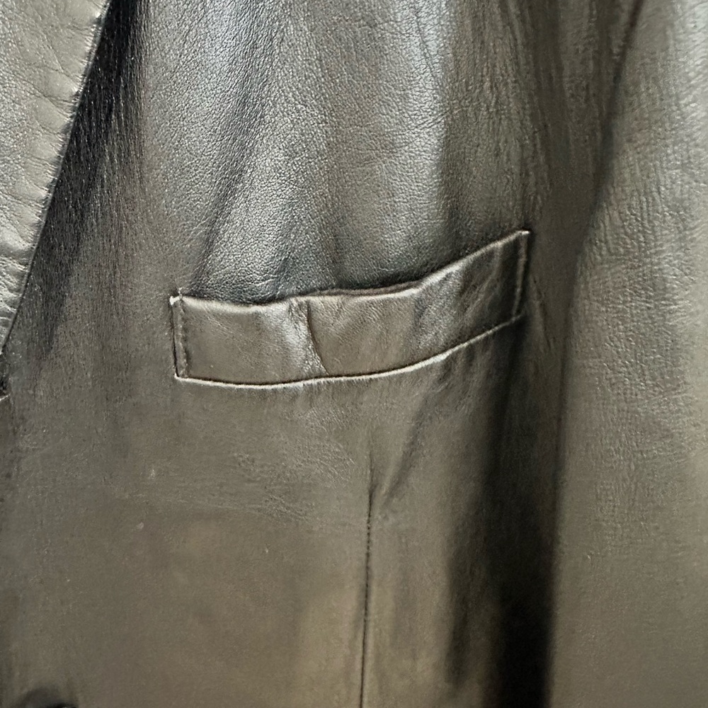 Alfani Black Genuine Leather Blazer Jacket Men’s 40R - Picture 4 of 9